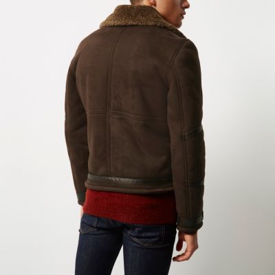 Dark brown shearling jacket